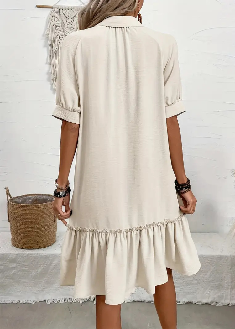 Women's - Casual A-Line Dress - Cotton Blend