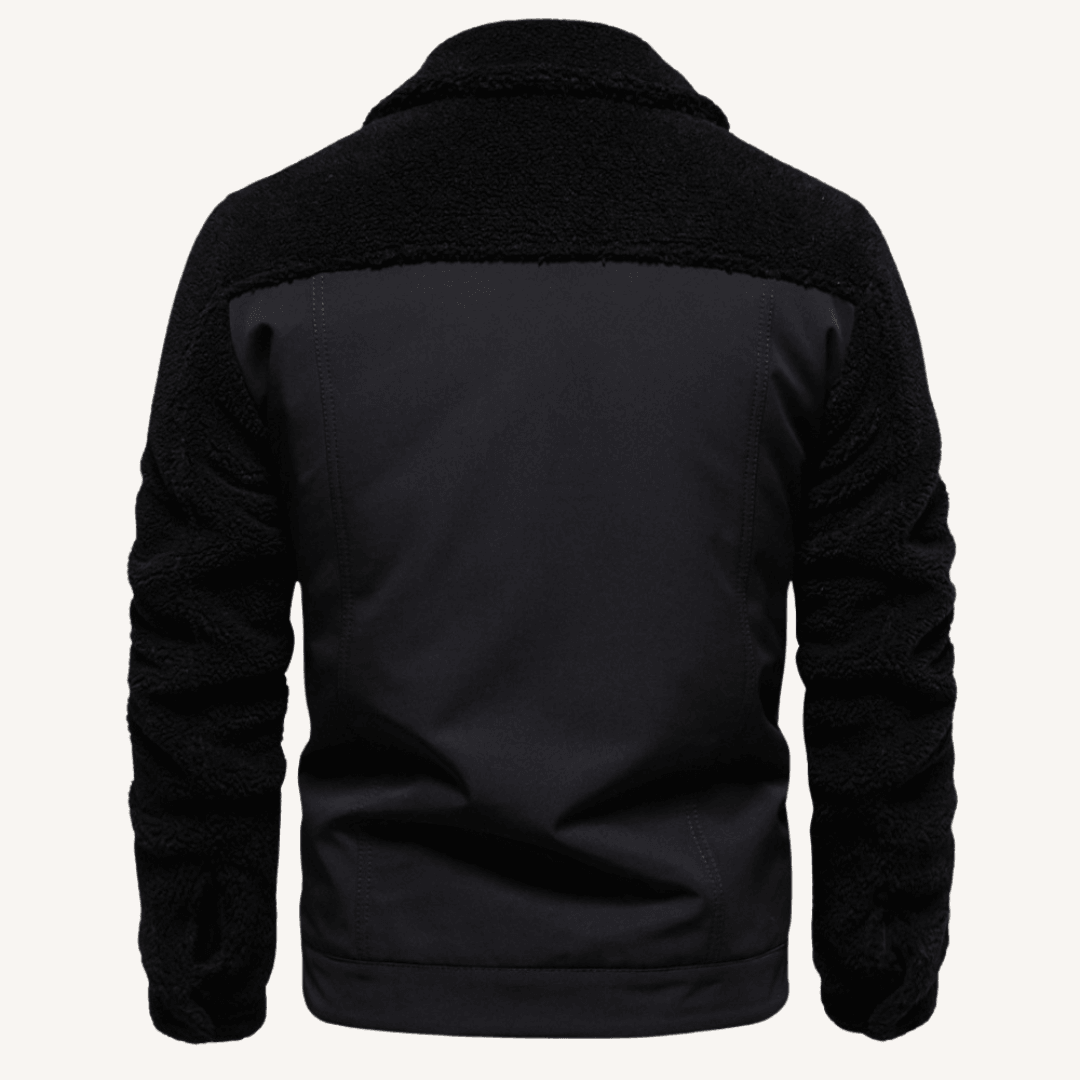 Men's - Stylish Patchwork Jacket - Unique Design & Cosy Material - Perfect for Casual Wear