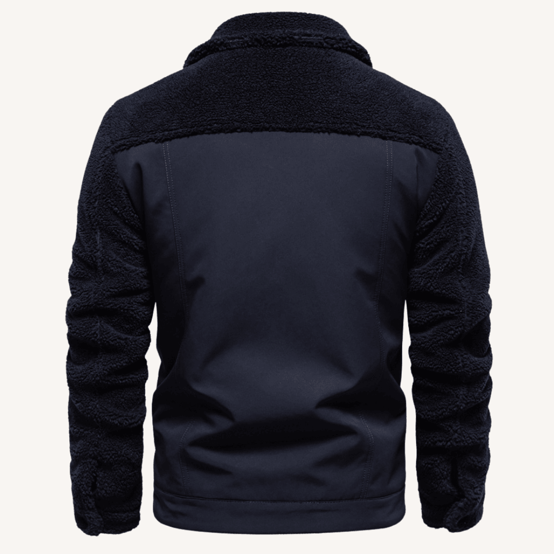 Men's - Stylish Patchwork Jacket - Unique Design & Cosy Material - Perfect for Casual Wear