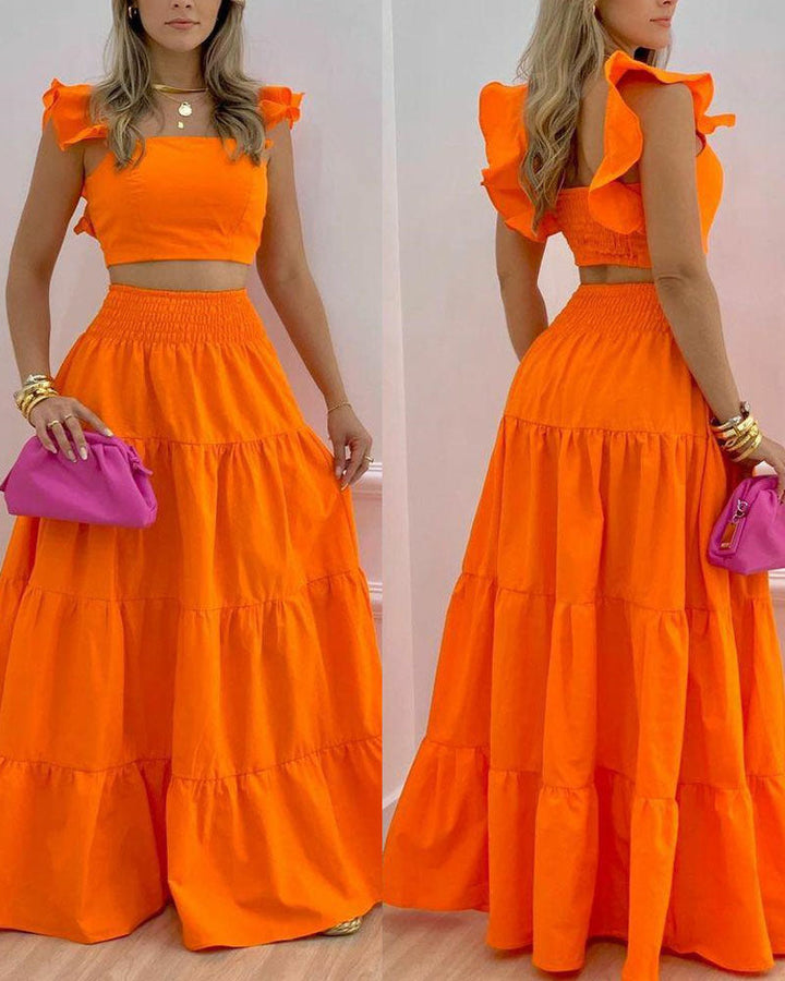 Women's New Solid Colour Two-Piece Dress