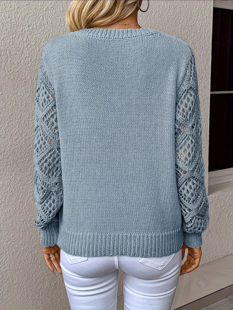 Jumper with a Hollow V-Neckline