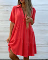 Women's - Comfortable Dress with Lapel - Stylish Design for Everyday Wear - Perfect for Any Occasion