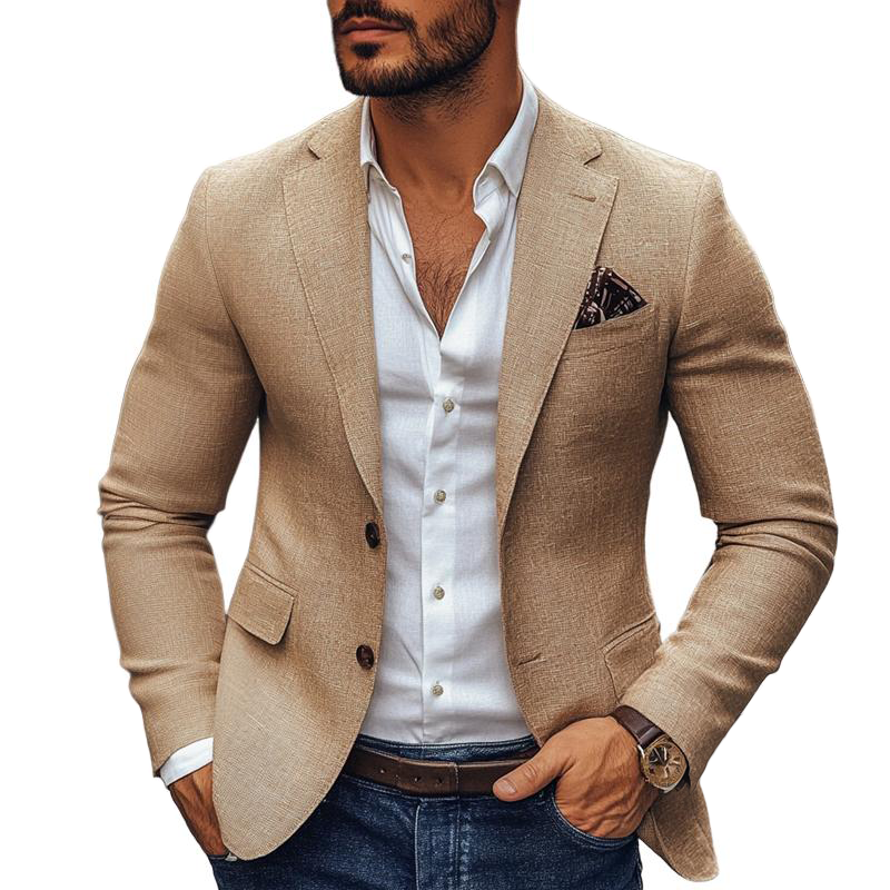 Men's - Casual Blazer – Notch Lapel, Two Buttons – Modern Style