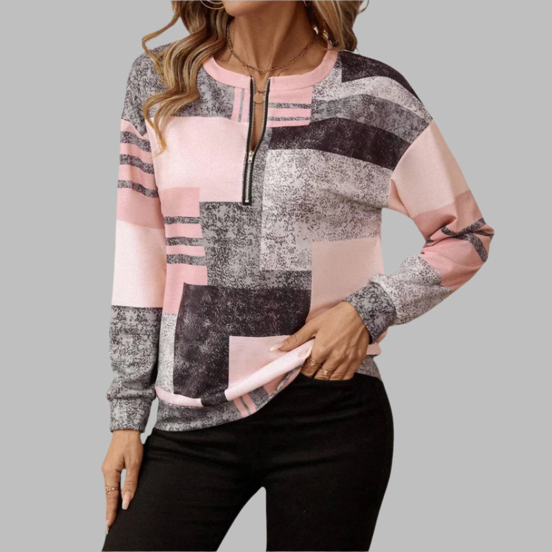 Women's - Half-Zip Jumper - Cosy Knit Fabric - Elegant and Versatile Layering Essential for Every Wardrobe