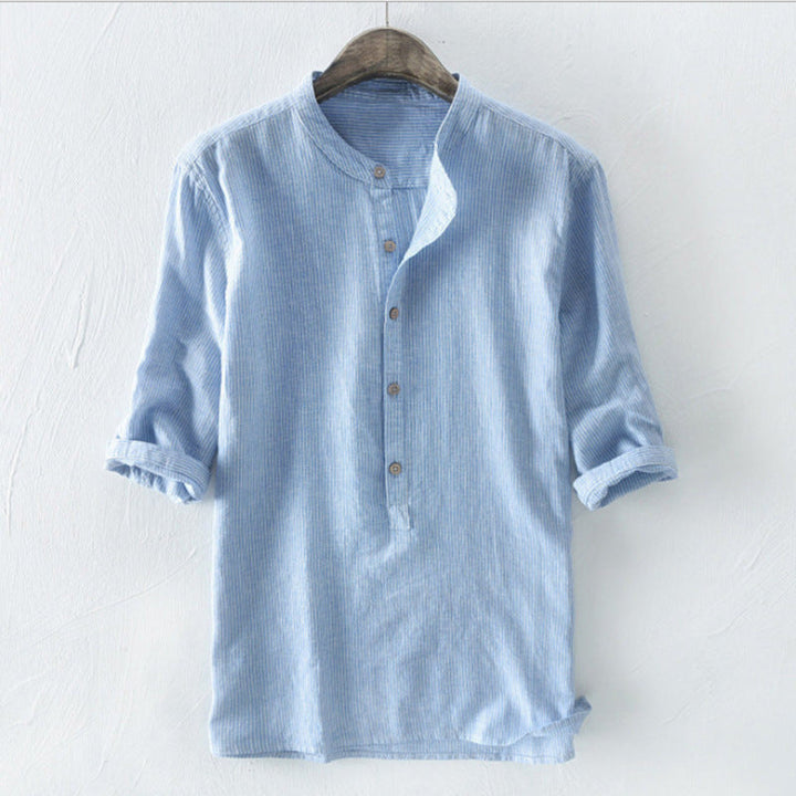 Men's jumper shirt with pinstripes