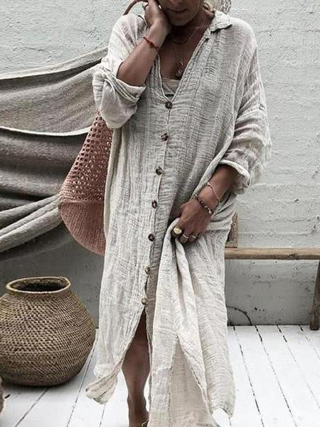 Single-breasted maxi dress