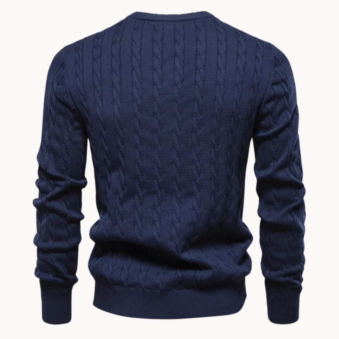 Men's - Sweater - Cable Knit - Soft Comfortable Ponty - Warm Casual Pullover for Effortless Style
