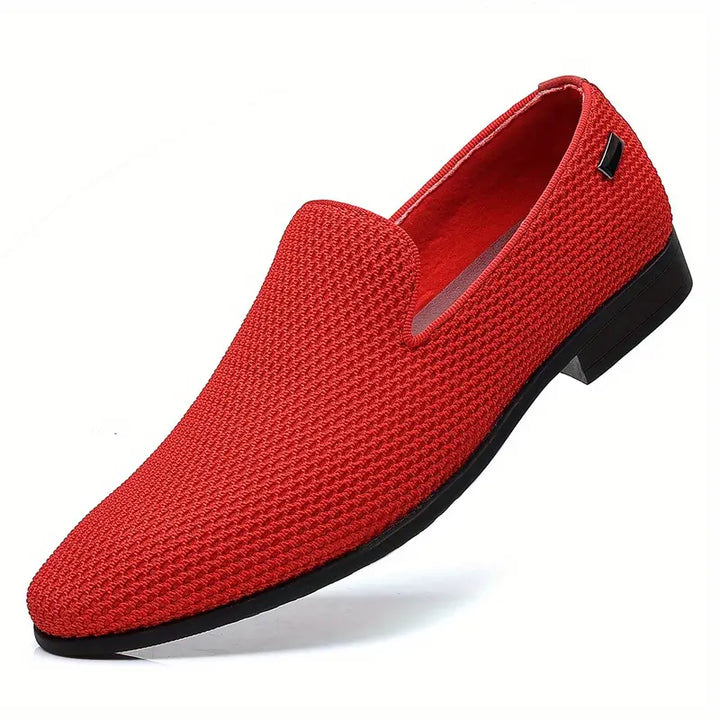 Leather slip-on shoes with soft sole