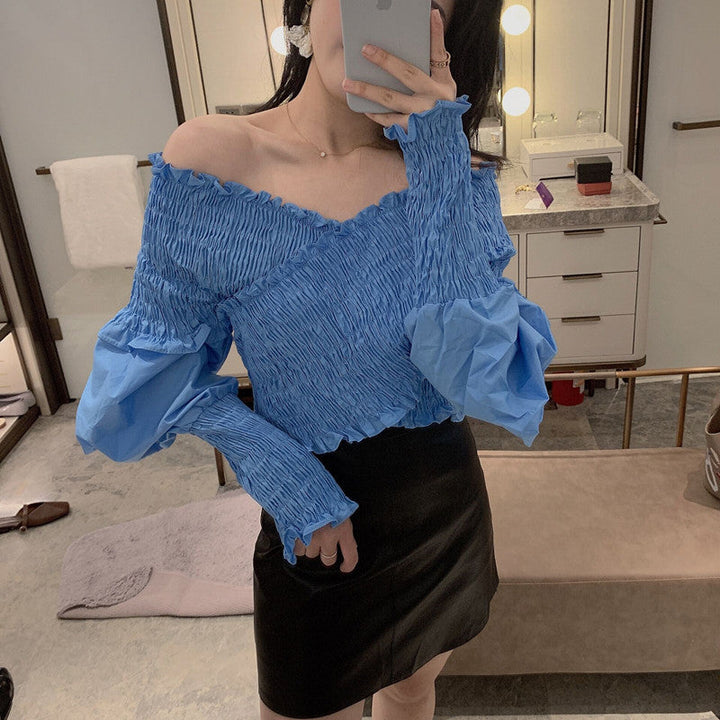 Modern puff sleeve off shoulder blouse shirt