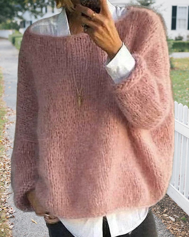 Jumper with round neckline