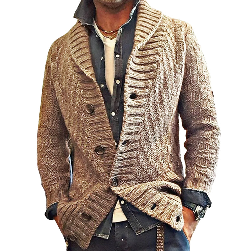 Men's - Vintage Cardigan Jacket - Lapel Knit - Stylish & Comfortable Layering
