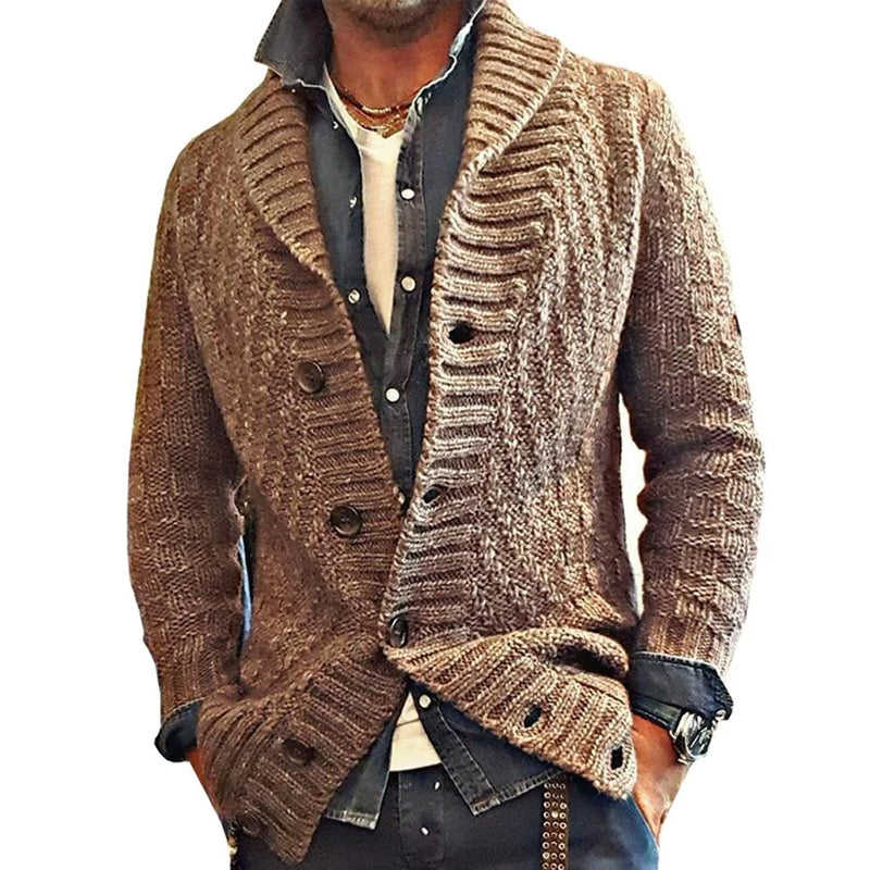 Men's - Vintage Cardigan Jacket - Lapel Knit - Stylish & Comfortable Layering