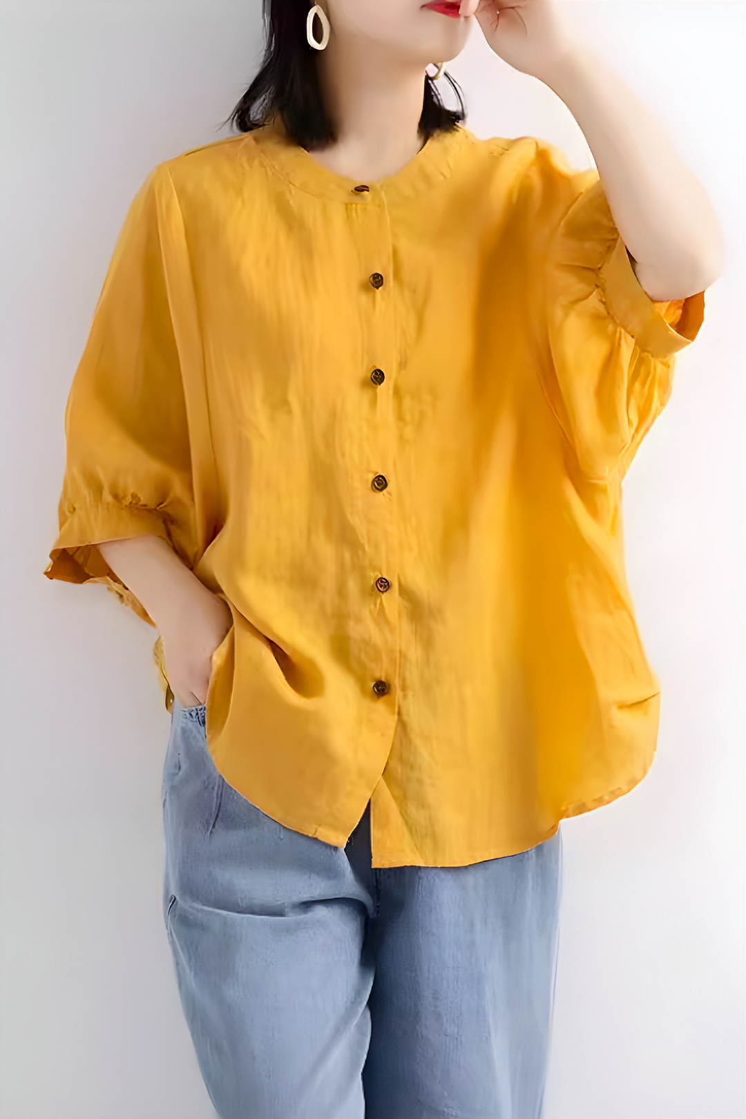 Relaxed fit Breathable linen blouse