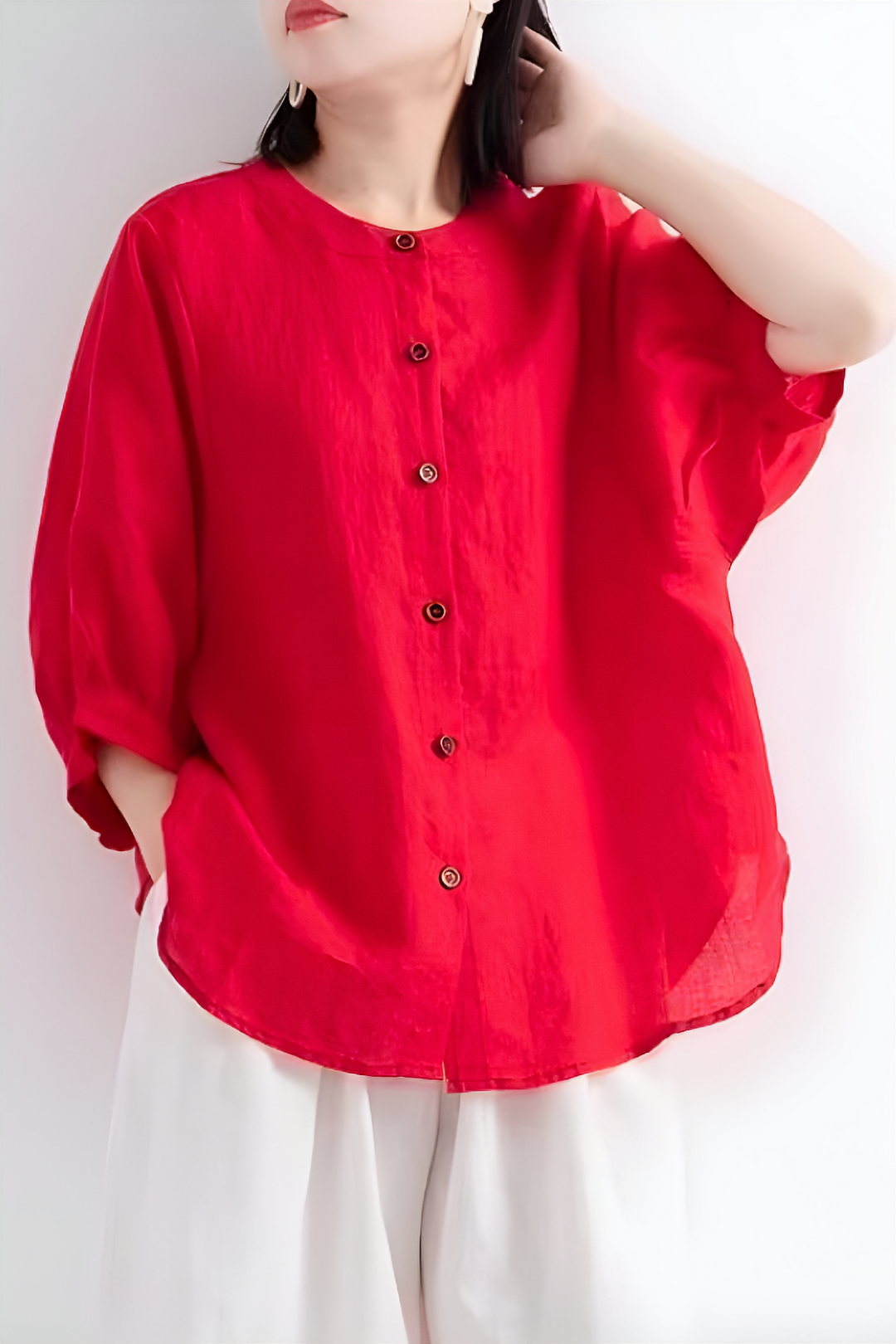 Relaxed fit Breathable linen blouse