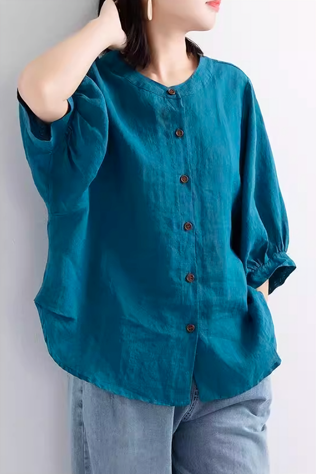 Relaxed fit Breathable linen blouse