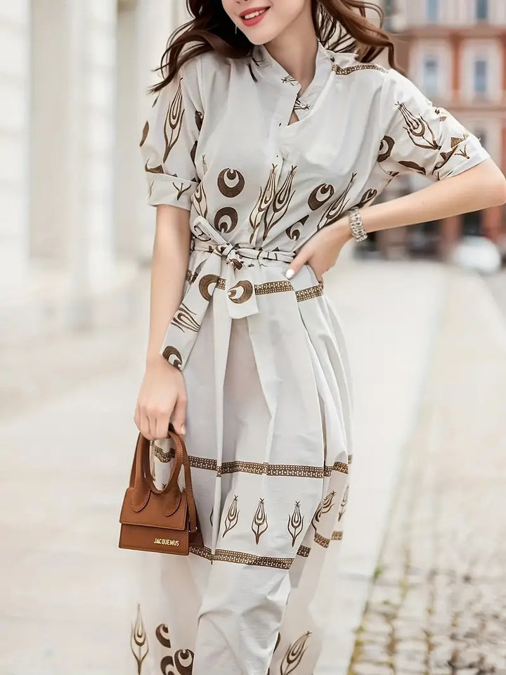 Boho Maxi Dress With Abstract Print