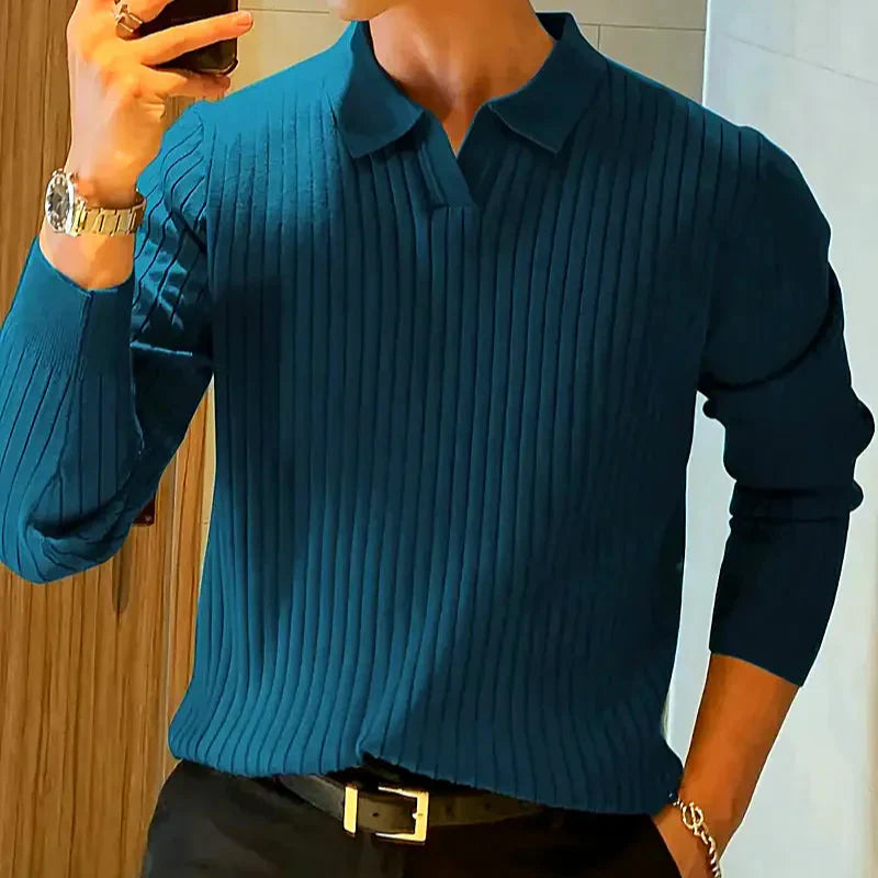 Men - Casual Jumper - Ribbed Knit - Comfortable & Stylish Knitwear for Everyday Wear
