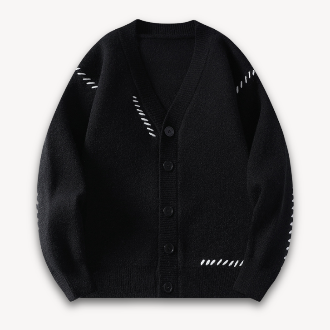 Men's - Knitted Cardigan Sweater - Soft Wool Blend, Button-Up Design for Casual Winter Style
