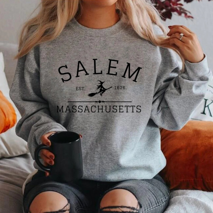 Casual sweatshirt with Salem Massachusetts design - women's jumper