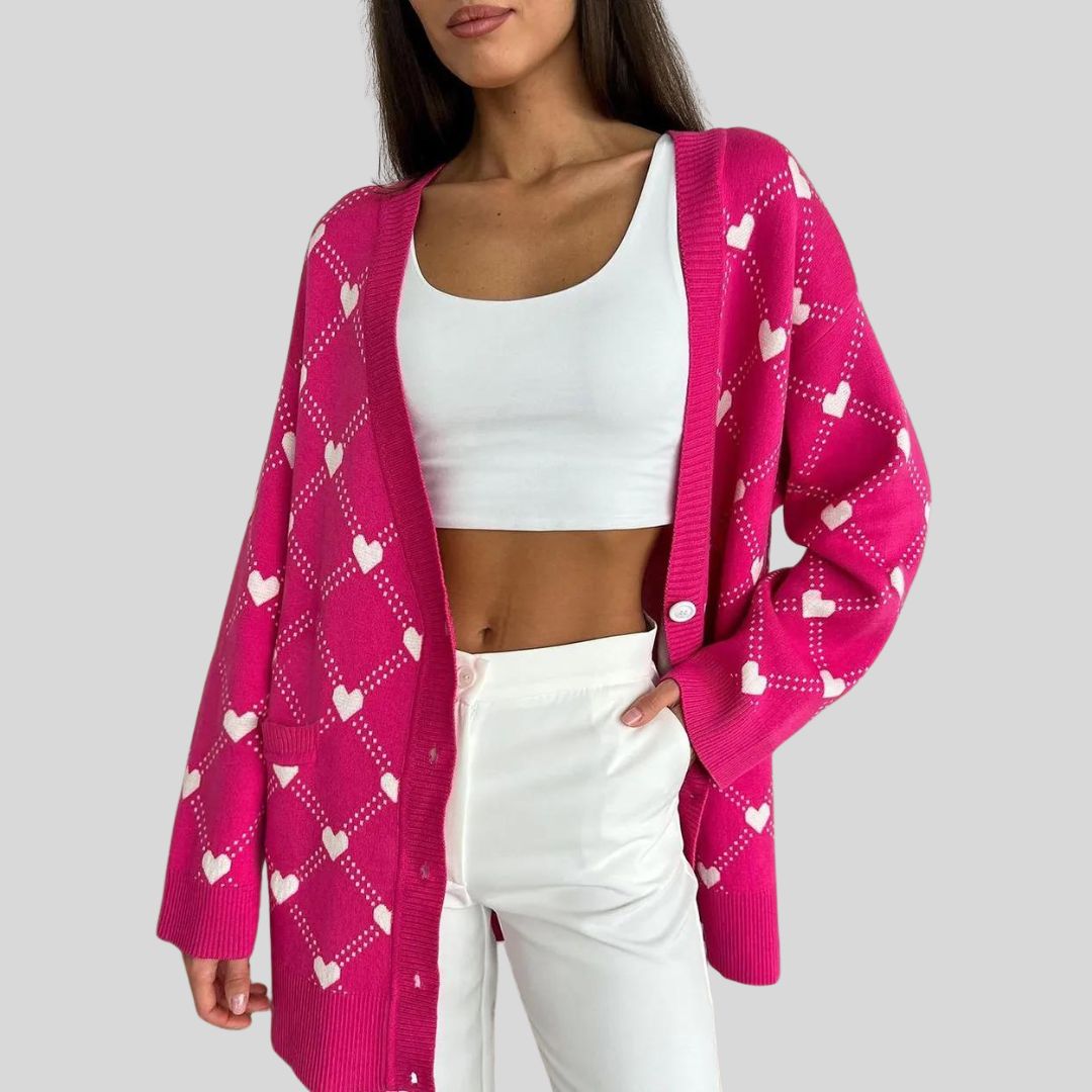 Cosy knitted ladies cardigan