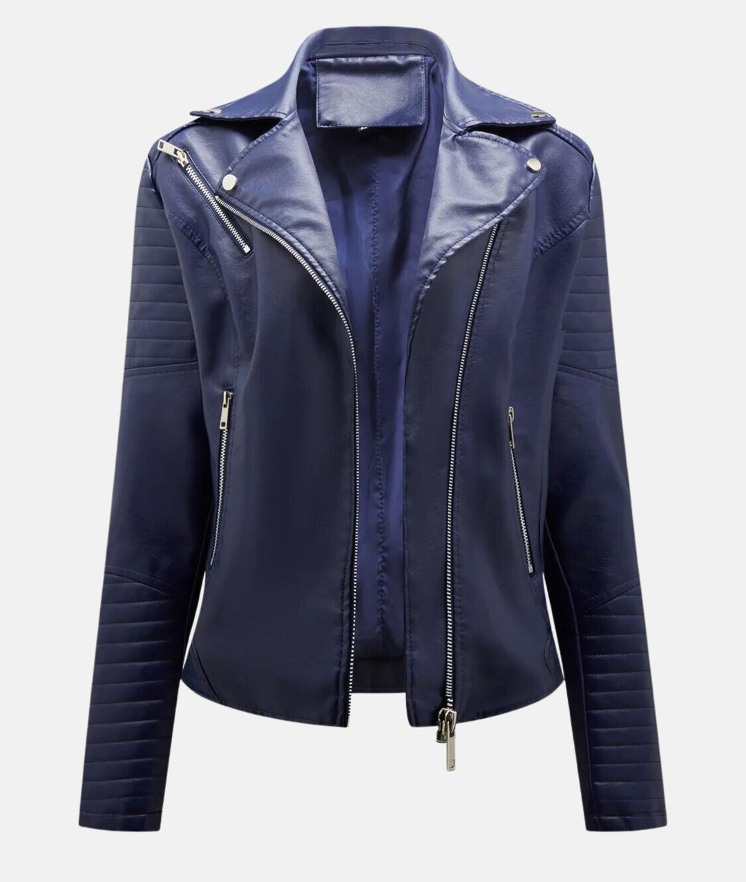 Ladies leather jacket without hood