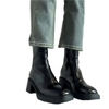 Women's - Ankle Boots - Stylish Square Toe Design with Block Heel - Comfortable Footwear for Any Occasion