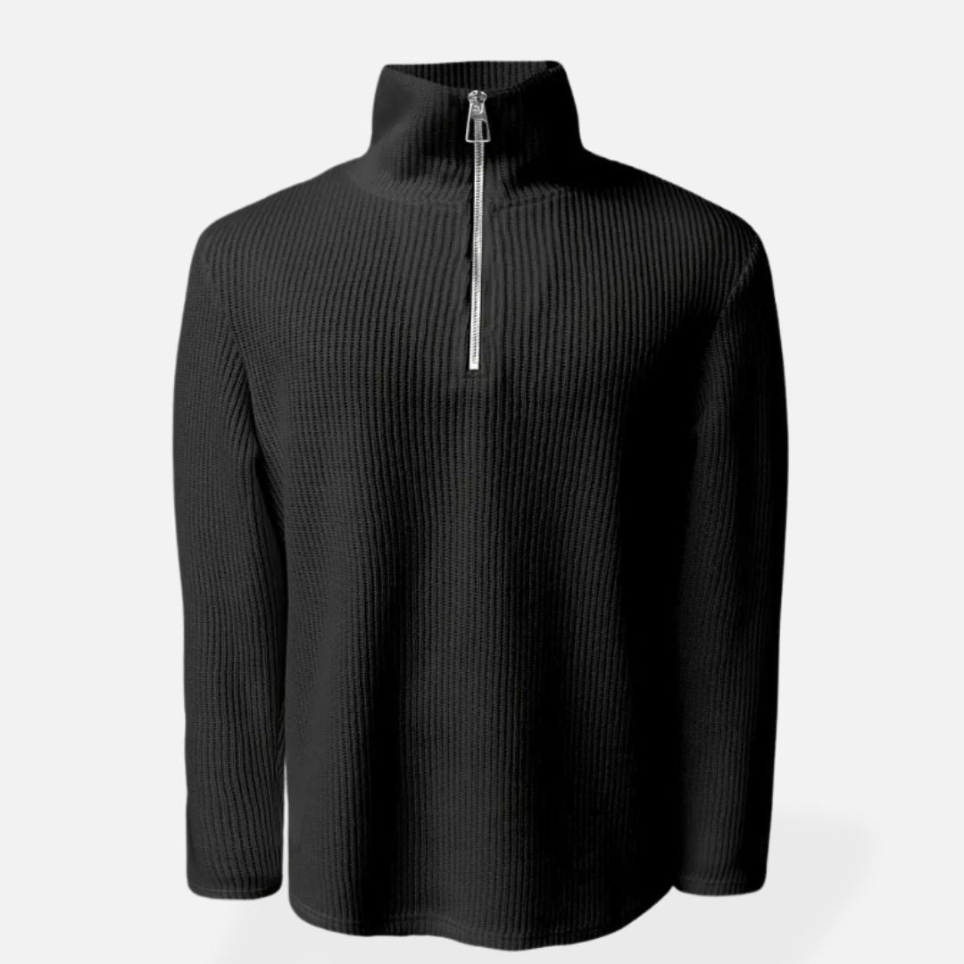 Men's - Knitted Half Zip Sweater - Soft & Cosy - Casual Layering Essential - Perfect for Any Occasion