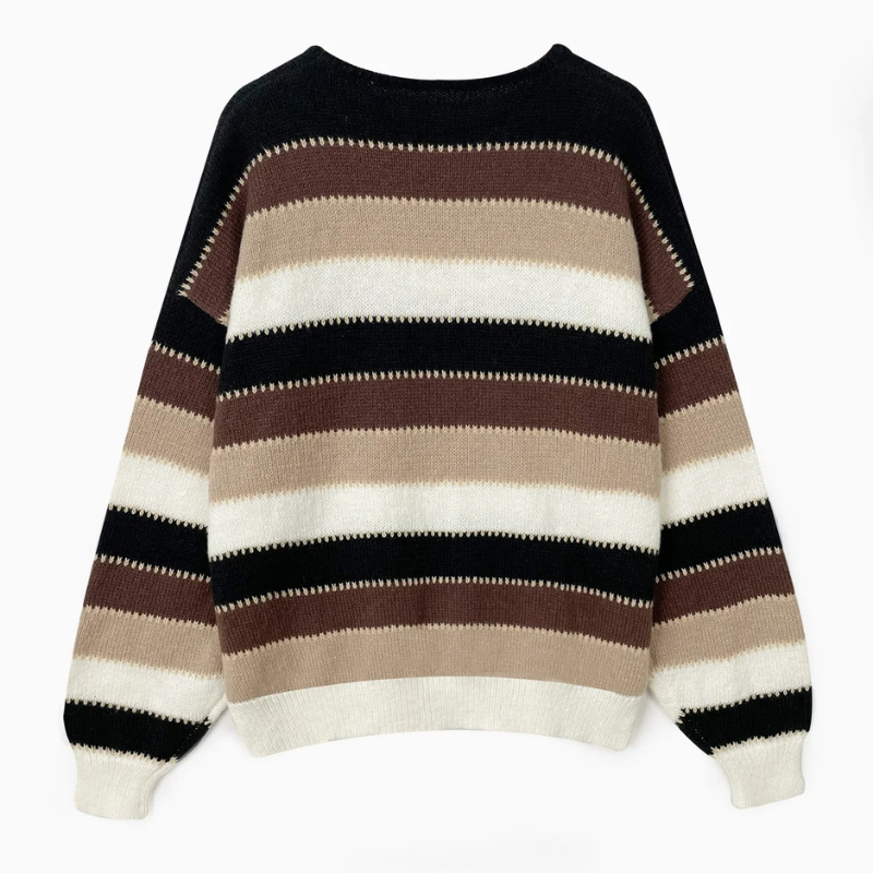 Comfortable jumper with wide stripes, Fashionable jumper