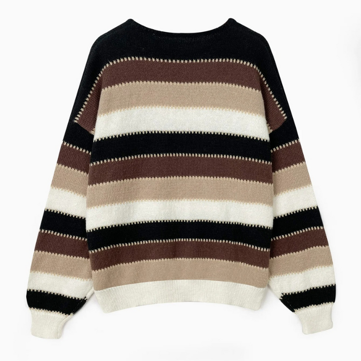 Comfortable jumper with wide stripes, Fashionable jumper