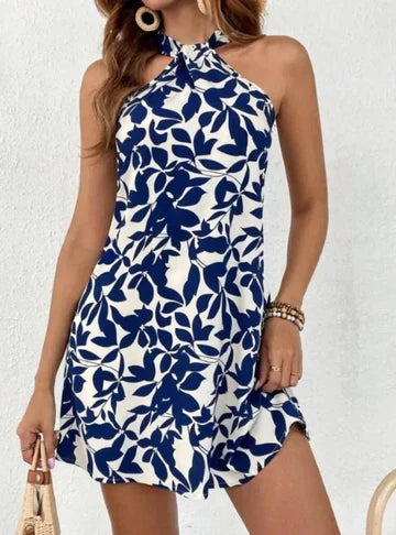 Women's - Sleeveless Mini Dress - Printed Style - Lightweight and Trendy - Perfect for Summer Outings