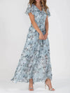 Women's - Long Floral Dress - Lightweight & Elegant - Ideal for Casual or Formal Summer Occasions