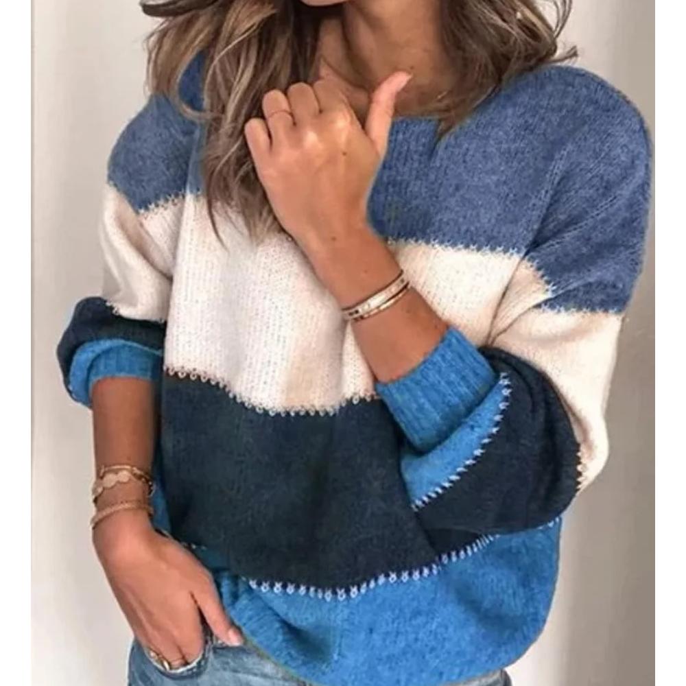 Soft colour block jumper, comfortable jumper