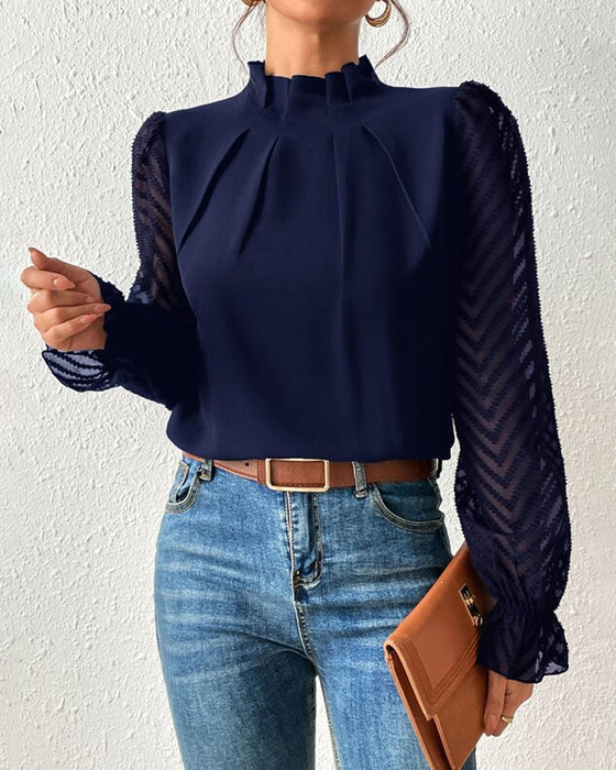 Long-sleeved top in coastal style