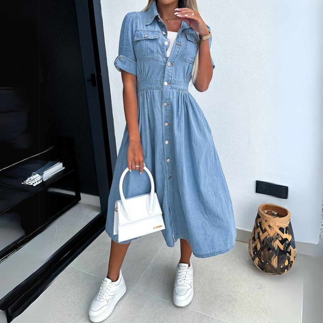 Alissa - Trendy denim dress for women – Nouvo London