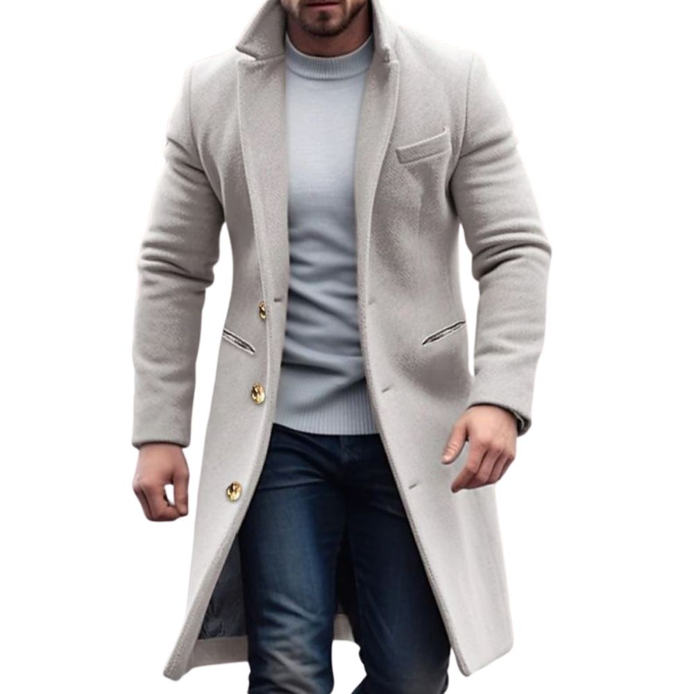 Men - Trench Coat - Buttoned - All-Season Style