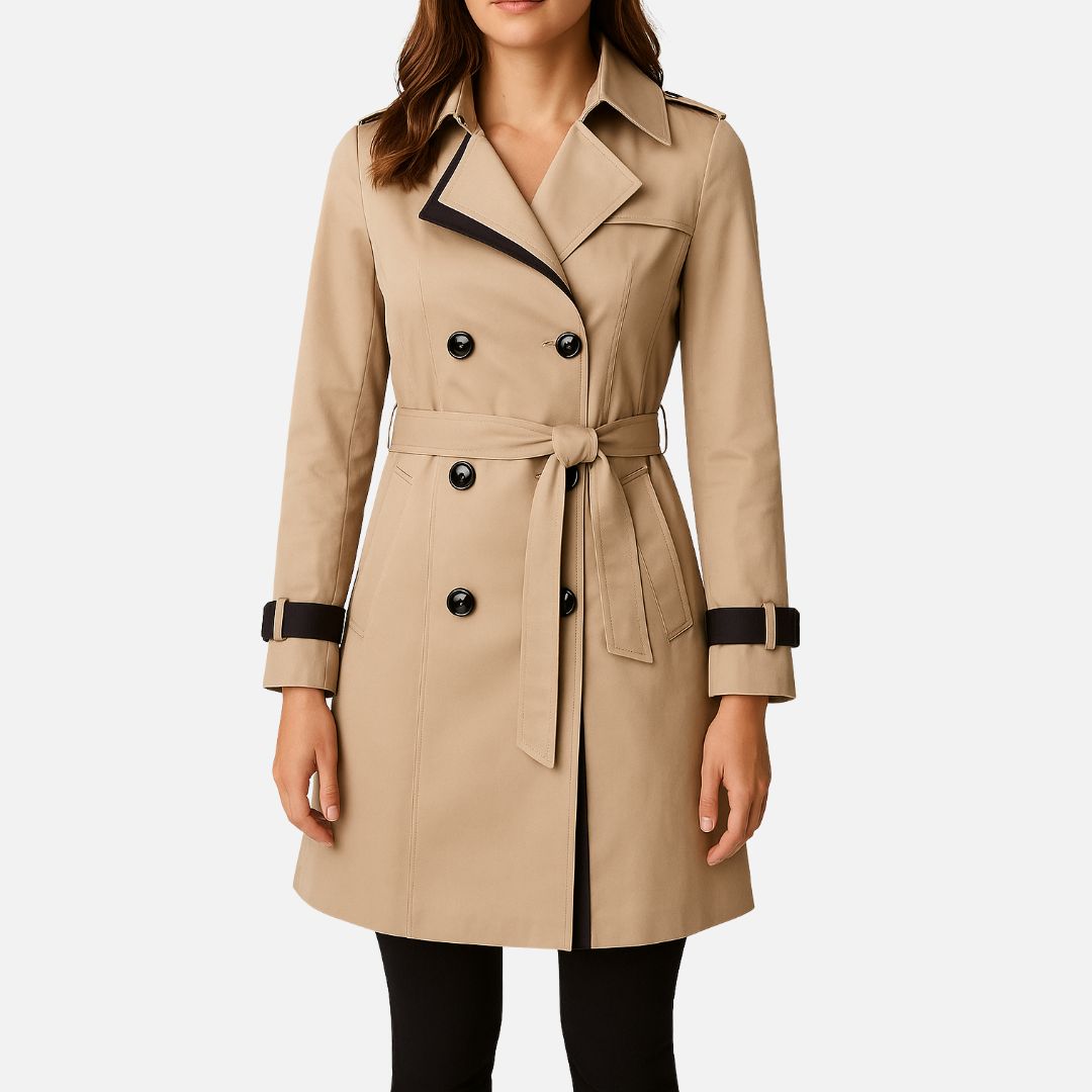 Women's - Long Waterproof Trench Coat - Stylish & Durable Rain Protection