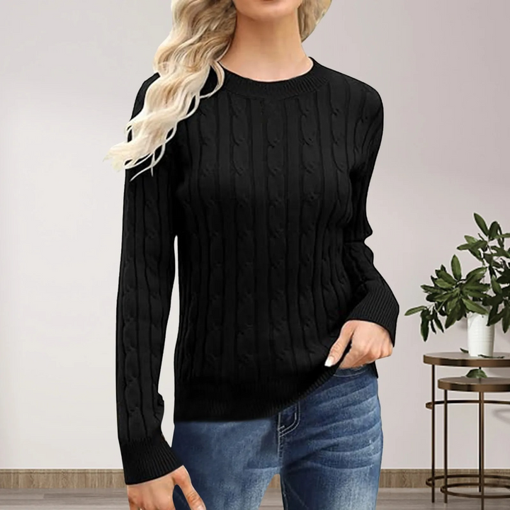 Casual long-sleeved knitted jumper for women