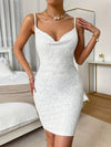 Cami Dress With Draped Neckline, Made From Guipure Lace