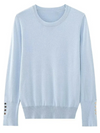 Fashionable Women's Sweater With Button Detail