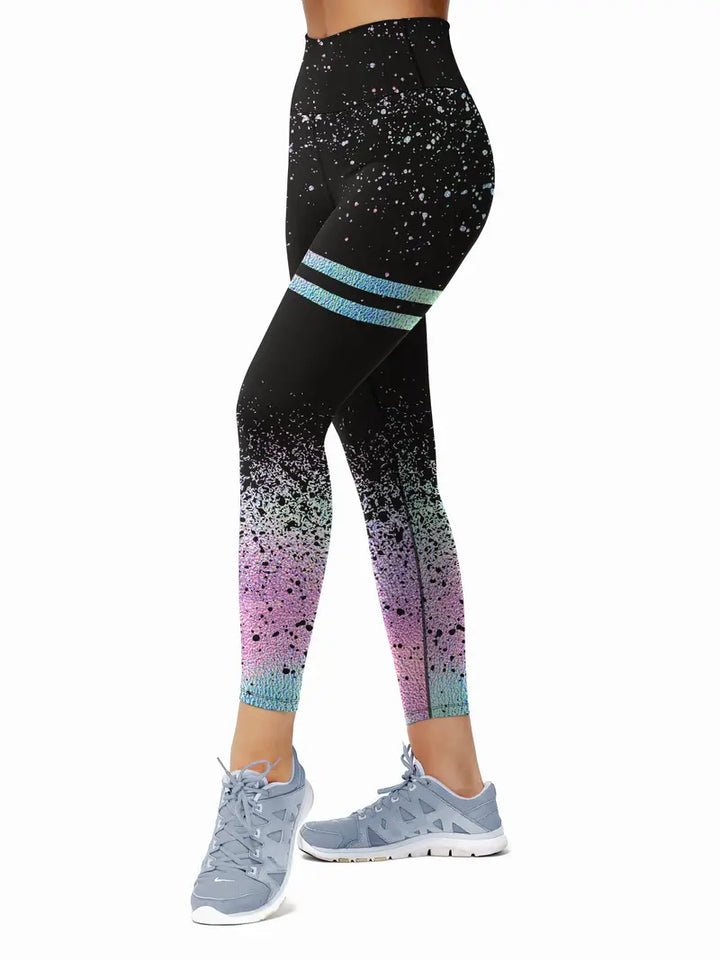 Colour Glitter print Fitness Yoga pants