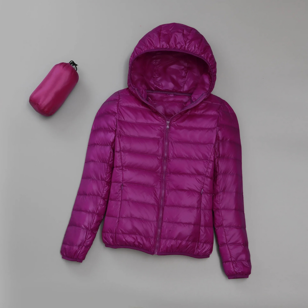 Quilted oversized women's parka with hood for spring and summer