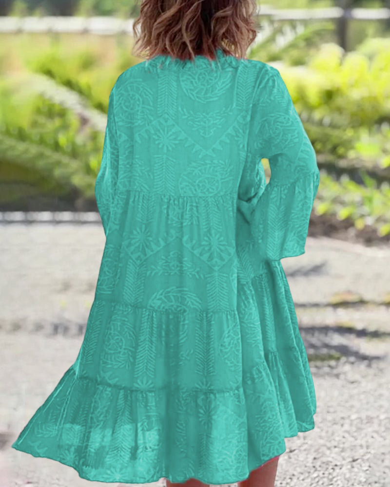 Comfortable Dress With 3/4 Sleeves