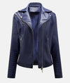 Ladies leather jacket without hood