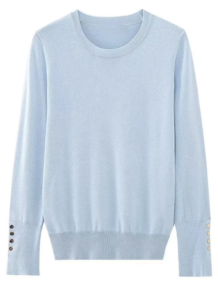 Fashionable women's jumper with button placket