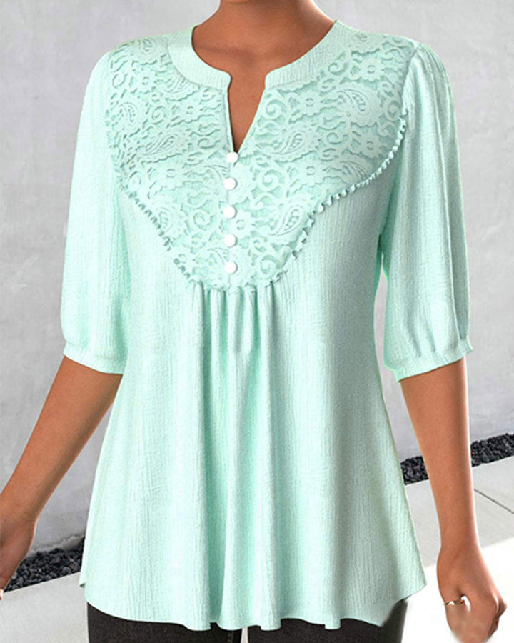 Mint green Lace Blouse