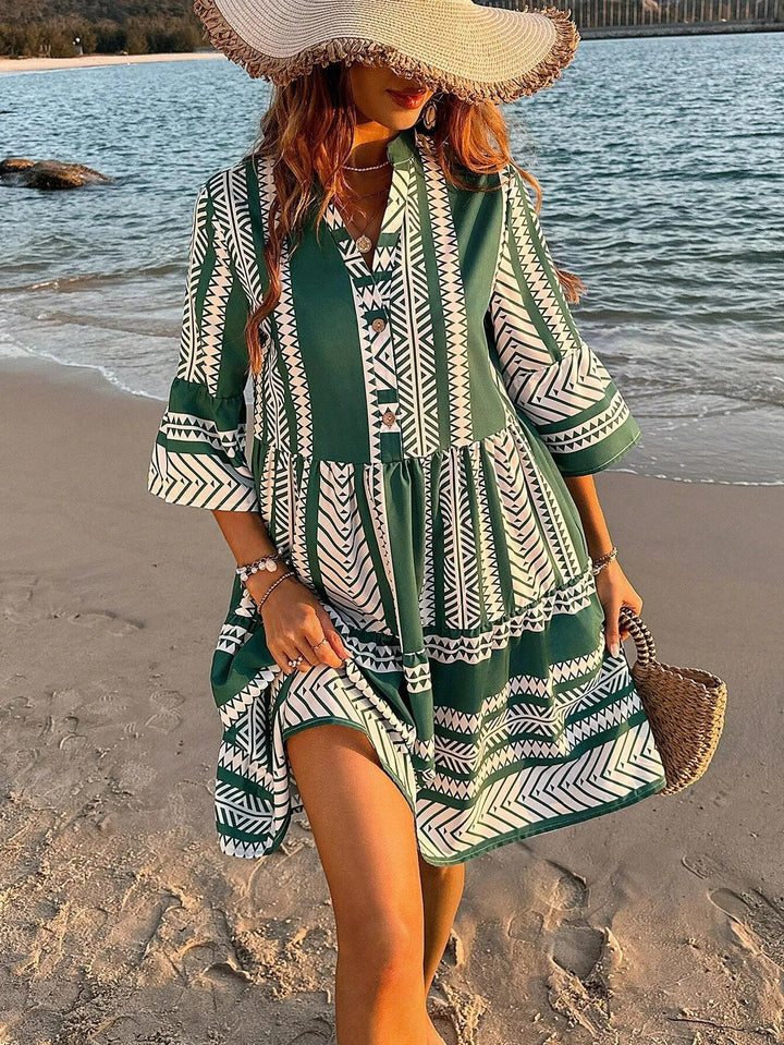 Loose pattern mini dress