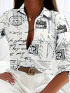 Women's -  Linen Shirt - Elegant Long Sleeve - Breathable Casual Top with Button Placket & Collar