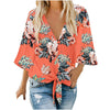 Fashionable printed cardigan blouse floral