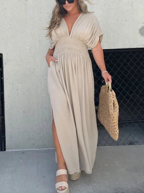 V-Neck Effortless Maxi Long Dress