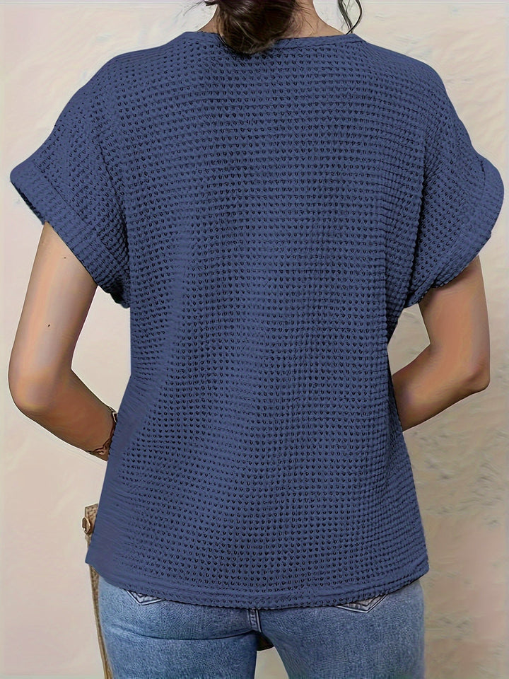 Women's - Top - Round Neckline with Lace Trim - Elegant and Stylish Blouse for Any Occasion